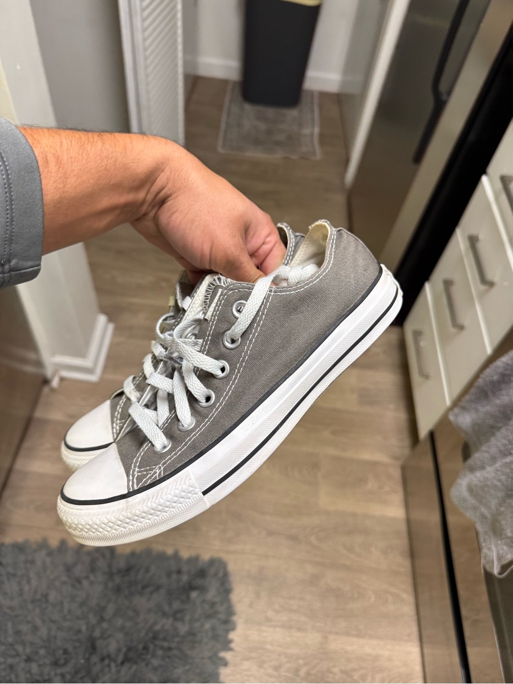 Converse Chuck Taylor All Stars Lowtop Gray White Women Size 7.5 Used - Picture 5 of 8